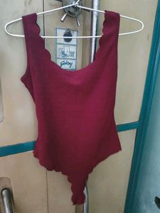 Chic Scalloped Hem Bodysuit