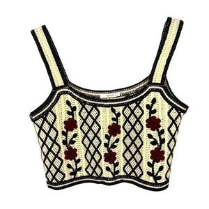 Crocheted Floral Crop Top