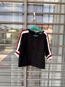 Black Top with Red and White Stripes