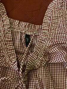 Chic Gingham Off-Shoulder Top