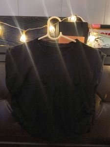 Black Casual Crop Top