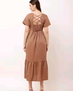 Flowy Tiered Brown Dress