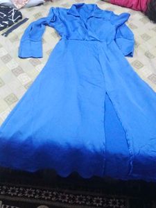 Chic Royal Blue Wrap Dress