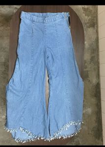 Stylish Light Wash Denim Flare Pants