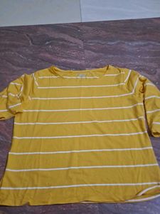 Yellow Striped Long Sleeve Top