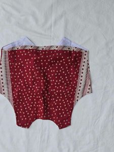 Handmade  Red &amp; Cream Patterned Vest Top