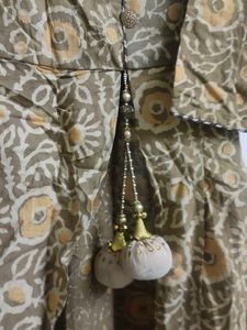 Front-Open Anarkali Gown With Beige Inner