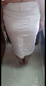 Roadster White Skirt  Waist-28 front buttons