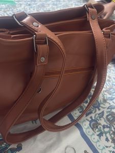 Stylish Brown Faux Leather Handbag