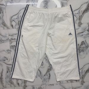 Adidas White Striped Capris
