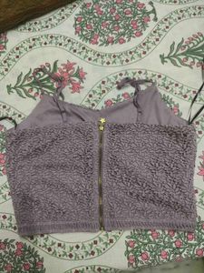 Light Purple Lace Crop Top