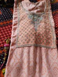 Singal Kurta Peach Colour And Kurti An Sarar Set