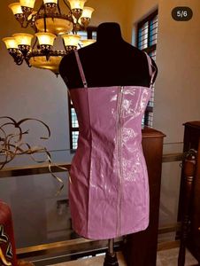 Pink Latex Mini Dress