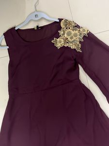 ❗️Price Drop❗️ Wine Colored Gown with Embel