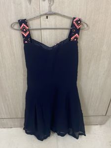 Navy &amp; Pink Kurta Pallazo Set