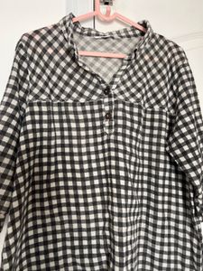 Chic Gingham Check Tunic Top