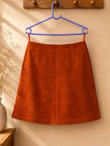 Suede Rust Mini Skirt