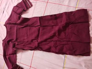 Elegant Maroon Kurta with Gold Embroidery