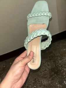 Stylish Mint Green Block Heels