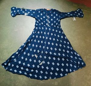 Stylish Navy Blue Printed Kurta