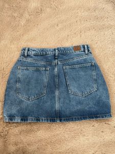 Blue Denim Cargo Mini Skirt