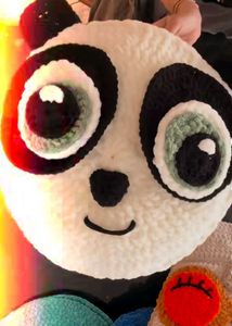 Handmade Crochet Panda Face Cushion 🐼