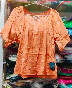 Flowy Orange Bell Sleeve Top