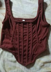 Chic Chocolate Brown Corset Bodice