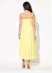 Light Yellow Draped A-Line Dress