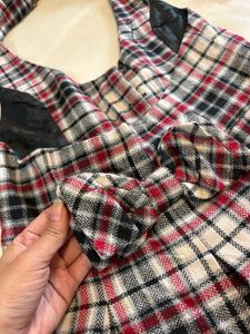 Plaid Halter Dress with Lace Trim