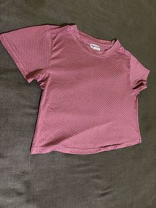 Cute Pink Textured T-Shirt