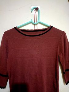 Maroon Bell Sleeve Top