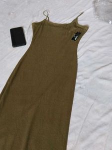 Olive Green Slip Dress