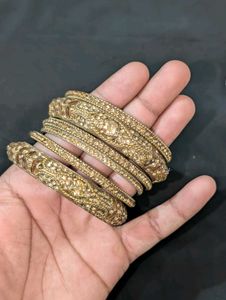 Elegant Gold Tone Bangles Set