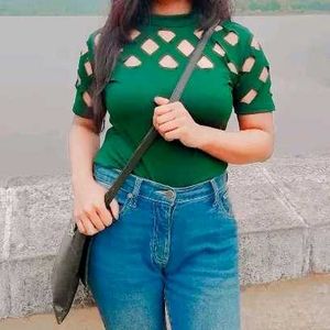 Dark Olive Green Top -M size
