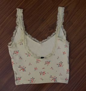 Forever21 Floral Lace Trim Cami Top