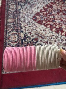 Pink & White Bangles Set of 42