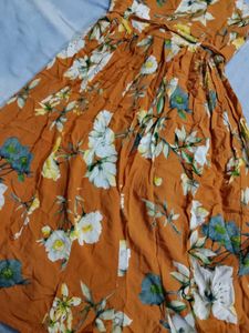 Orange Floral Print Sundress