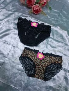 Lace Trim Panty Set