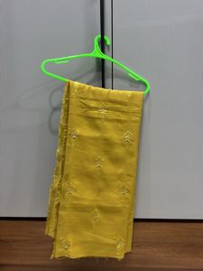 Elegant Yellow Embroidered material use to dresse