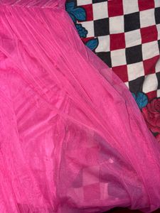Vibrant Pink Net Ethnic Gown