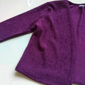 Purple Textured Crop Top