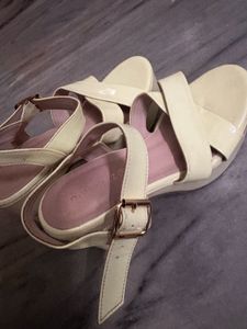 Cream Platform Block Heels