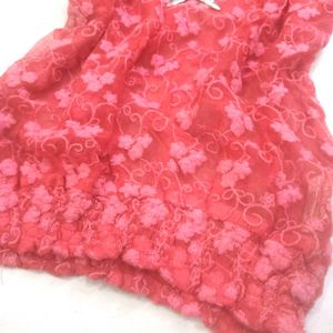 Y2K Red Floral Mesh Top ❤️✨