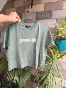 Zudio Green Cropped T-Shirt