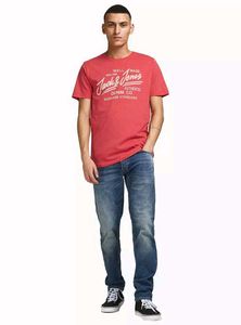 Jack &amp; Jones Men’s True Red Graphic T-Shirt
