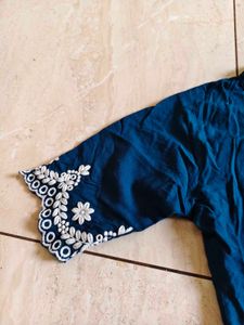 Stylish Embroidered Navy Blue Top