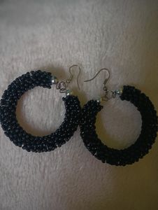 Black Colour Handmade Beads Earrings