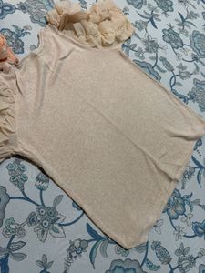 Zara Women's Light Peach Knit Top
