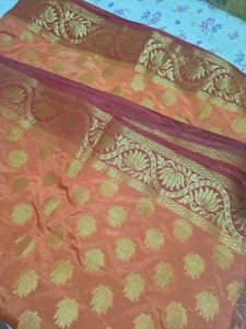 Elegant Peach Silk Saree